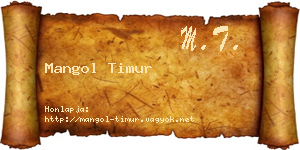 Mangol Timur névjegykártya